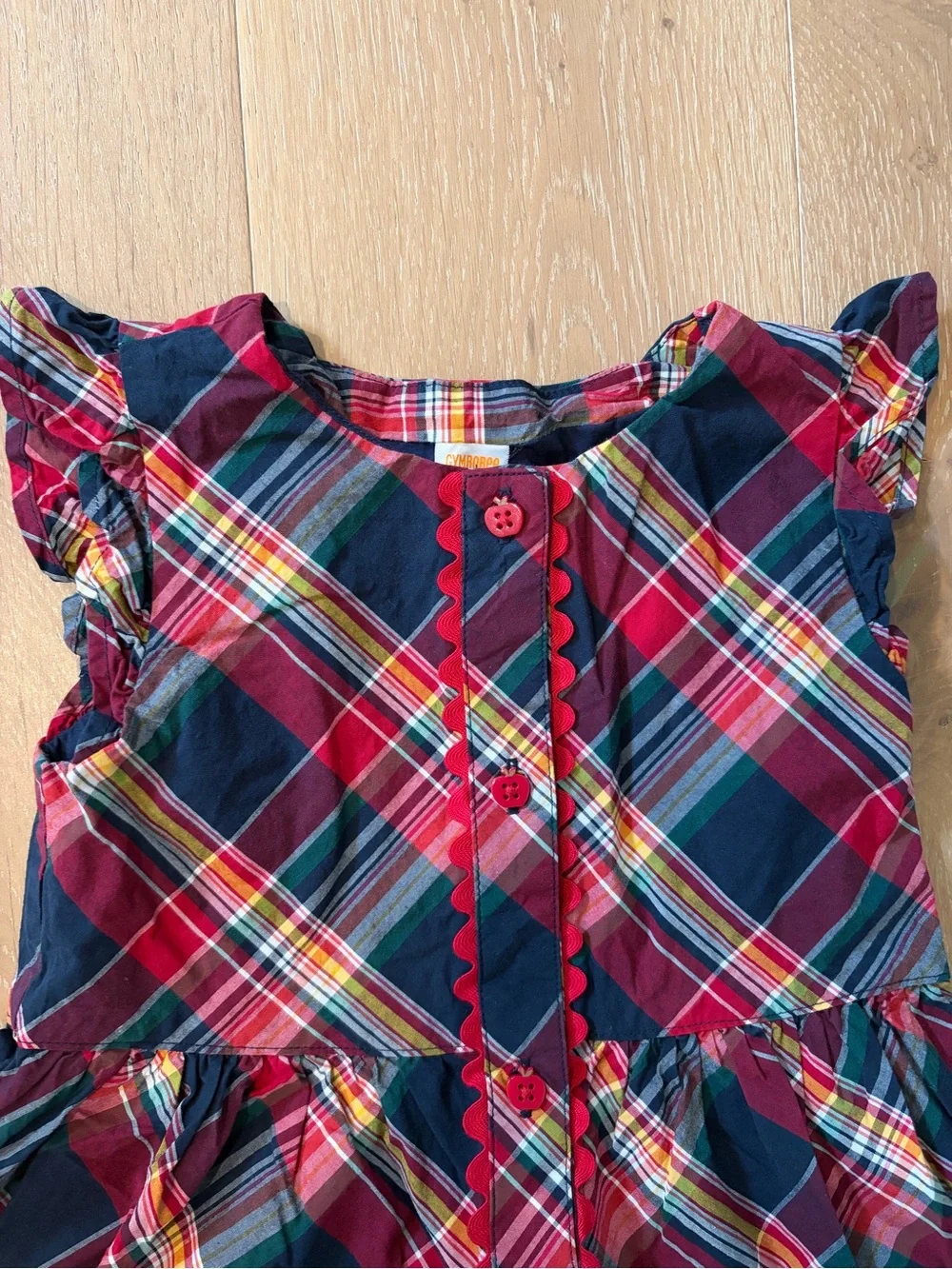 Last chance! Gymboree plaid apple back to school dress size 7 girls